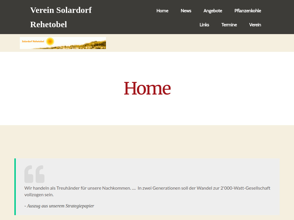 Website von Verein Solardorf Rehetobel