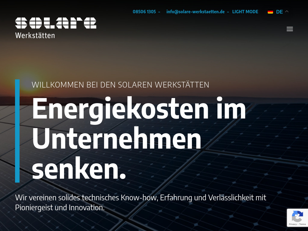 Website von Weber+Wimmer Solare Werkstätten GmbH in Fürstenzell
