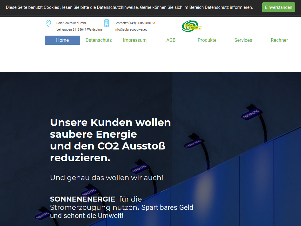Website von SolarEcoPower GmbH in Waldsolms