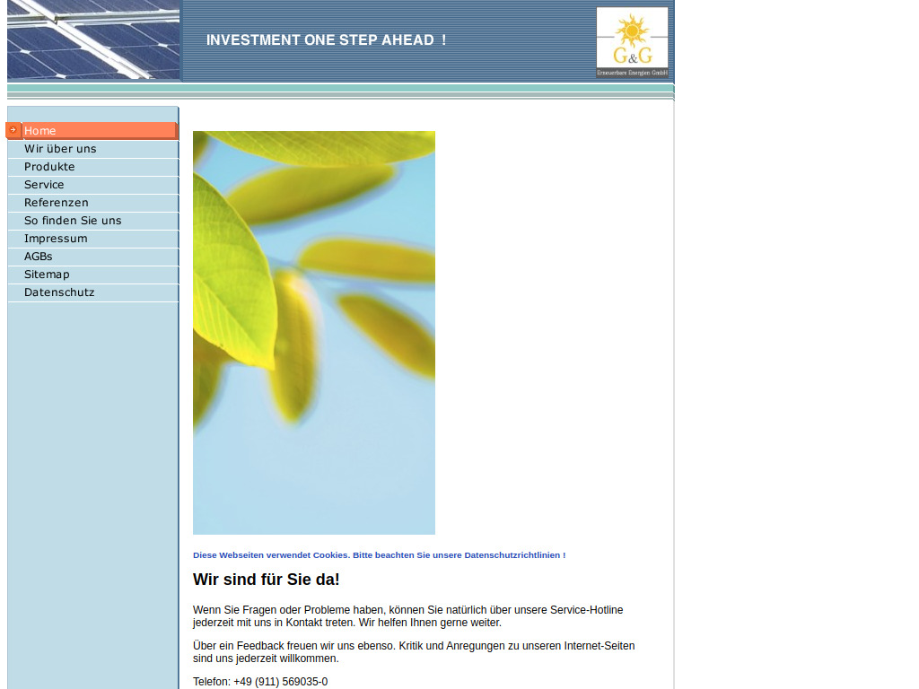 Website von G&G Erneuerbare Energien GmbH in Kalchreuth