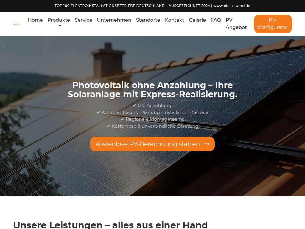 Website von SolarElan GmbH in Bielefeld