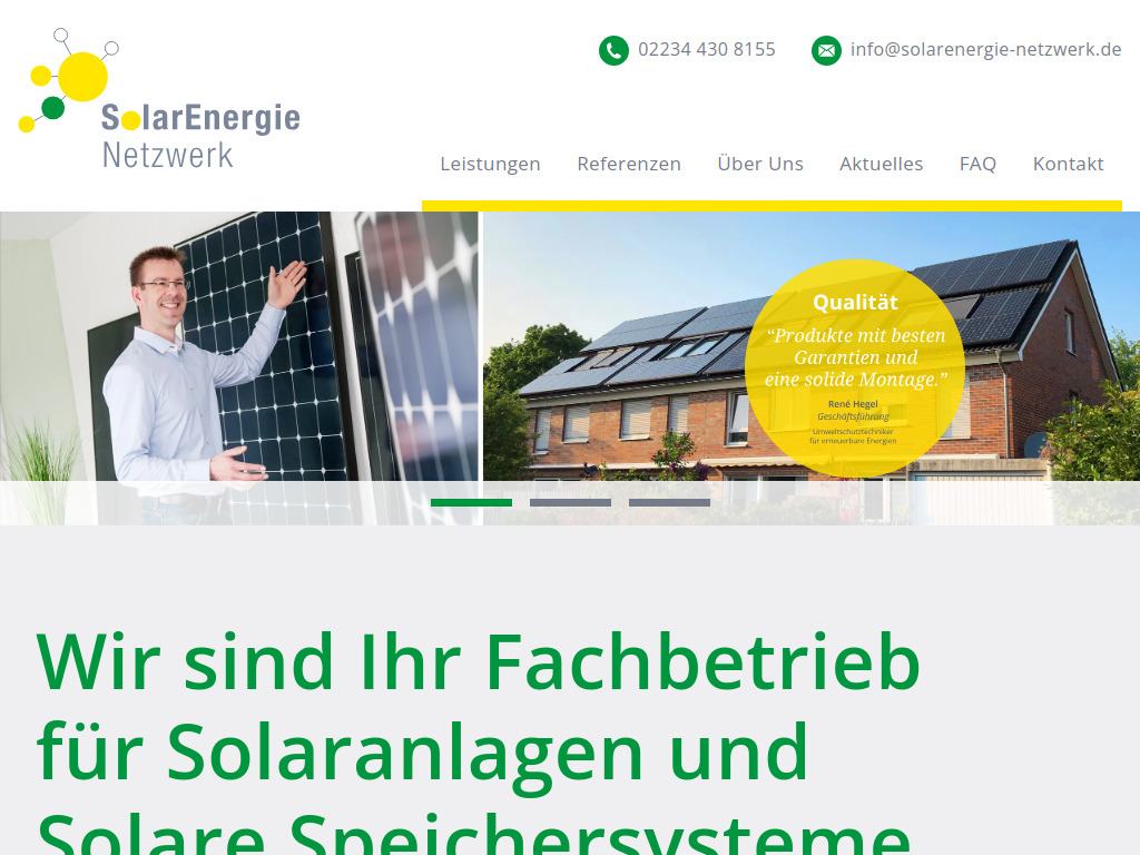 Website von SolarEnergieNetzwerk UG (haftungsbeschränkt) in Frechen