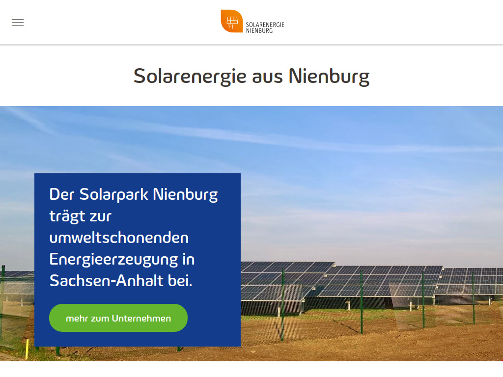 Website von SEN Solarenergie Nienburg GmbH & Co. KG in Lützen