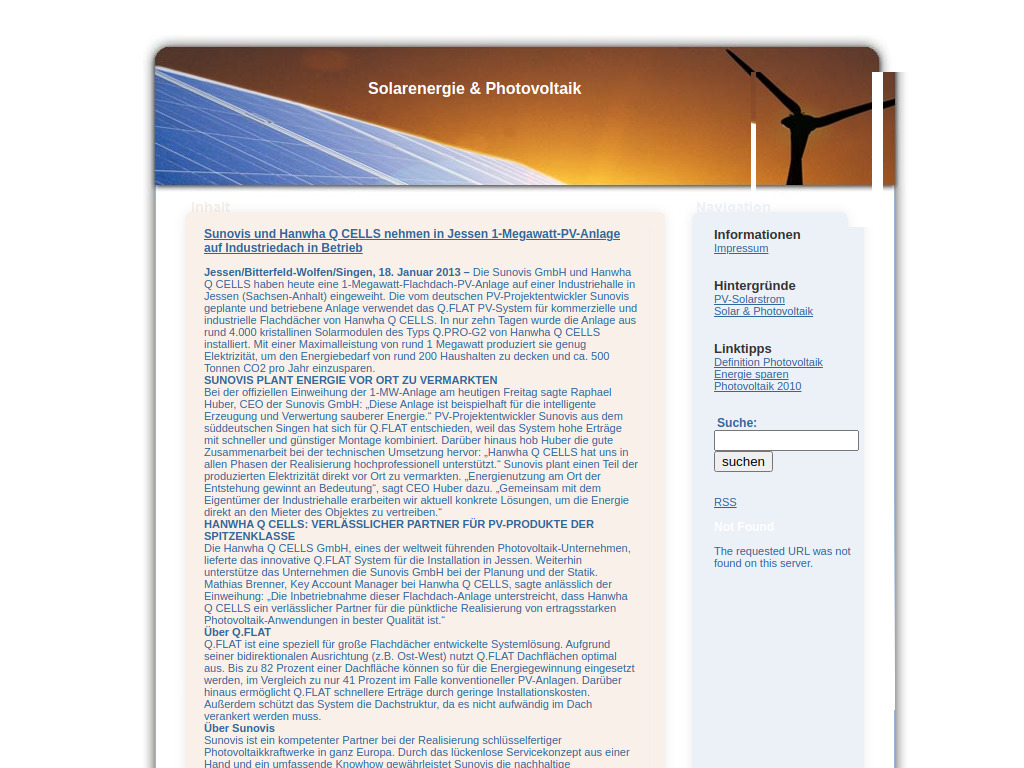 Website von Solarenergie & Photovoltaik in Singen