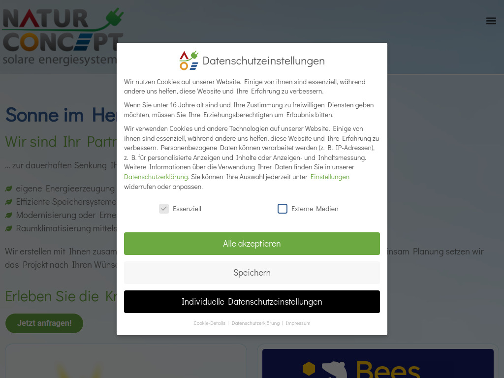 Website von Naturconcept in Chemnitz