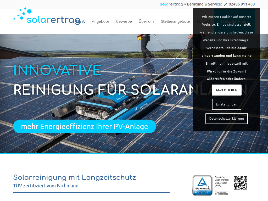 Website von solarertrag in Nettersheim