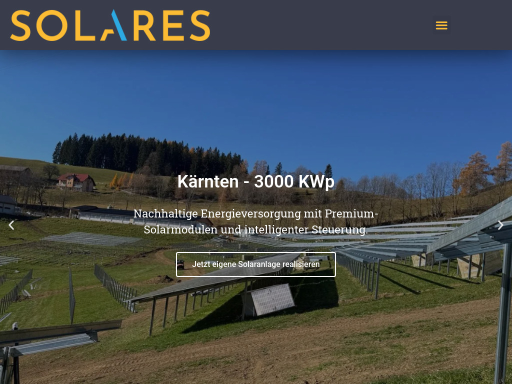 Website von Solares Tech GmbH in Wien