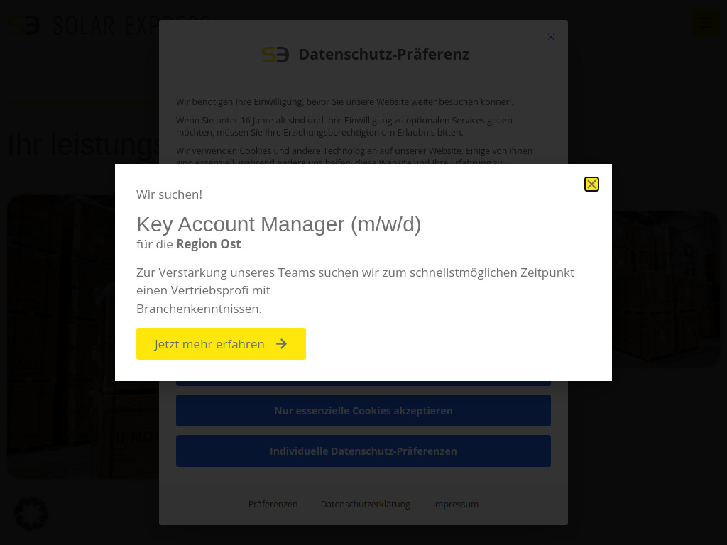 Website von Solar Express GmbH in Broderstorf OT Neu Roggentin