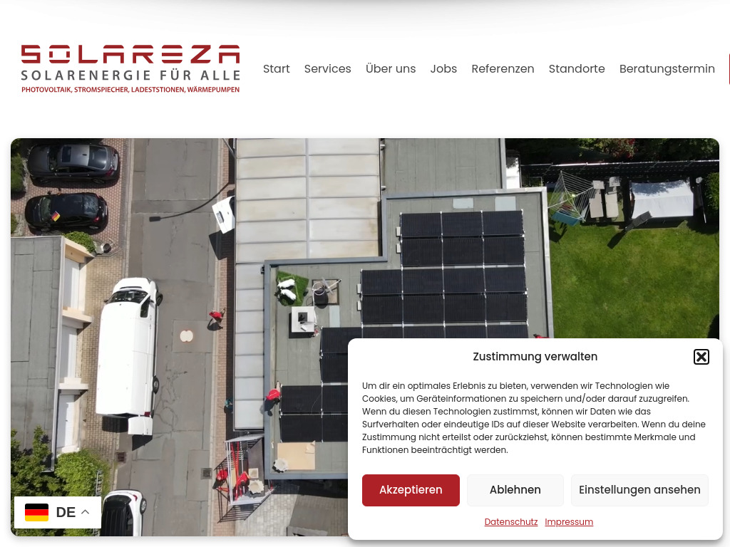 Website von Solareza GmbH in Eppstein im Taunus