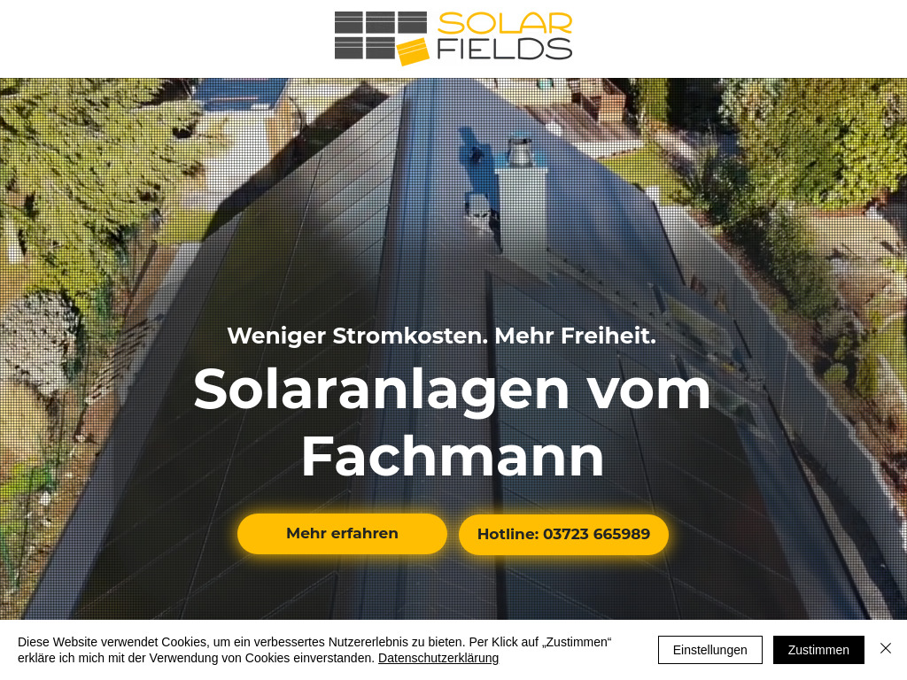 Website von SF Solarfields Energiekonzepte GmbH in Hohenstein-Ernstthal