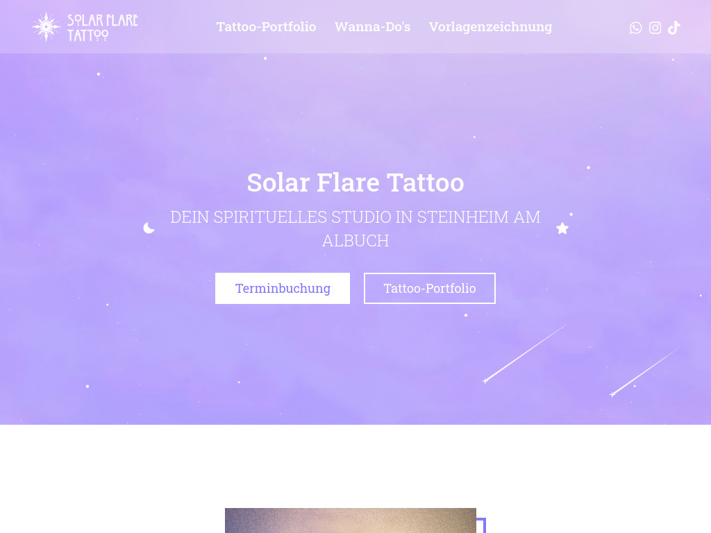 Website von Solar Flare Tattoo in Steinheim am Albuch