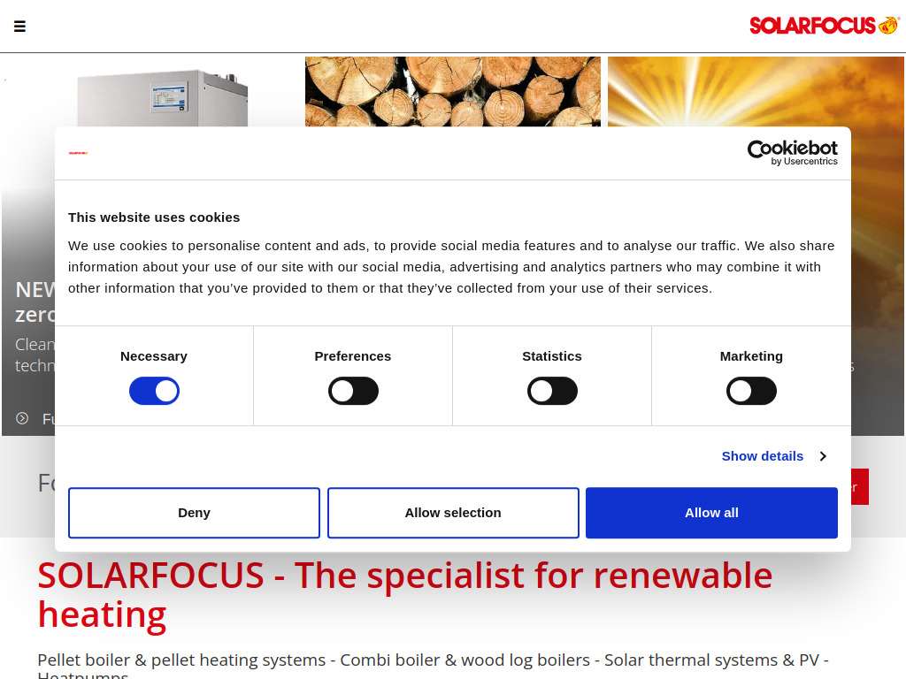 Website von SOLARFOCUS GmbH in St. Ulrich / Steyr