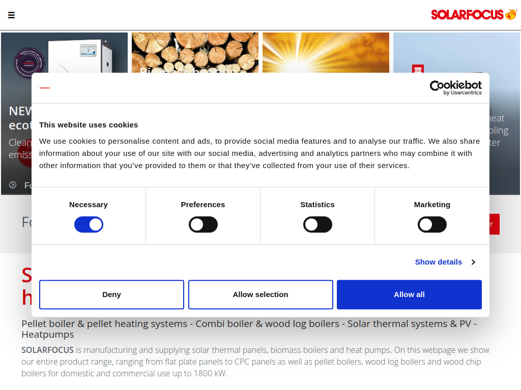 Website von SOLARFOCUS GmbH in St. Ulrich bei Steyr
