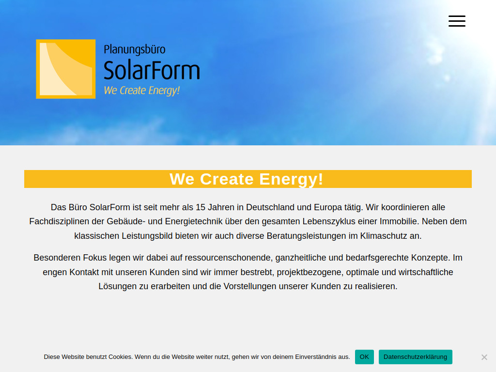 Website von SolarForm in Hannover