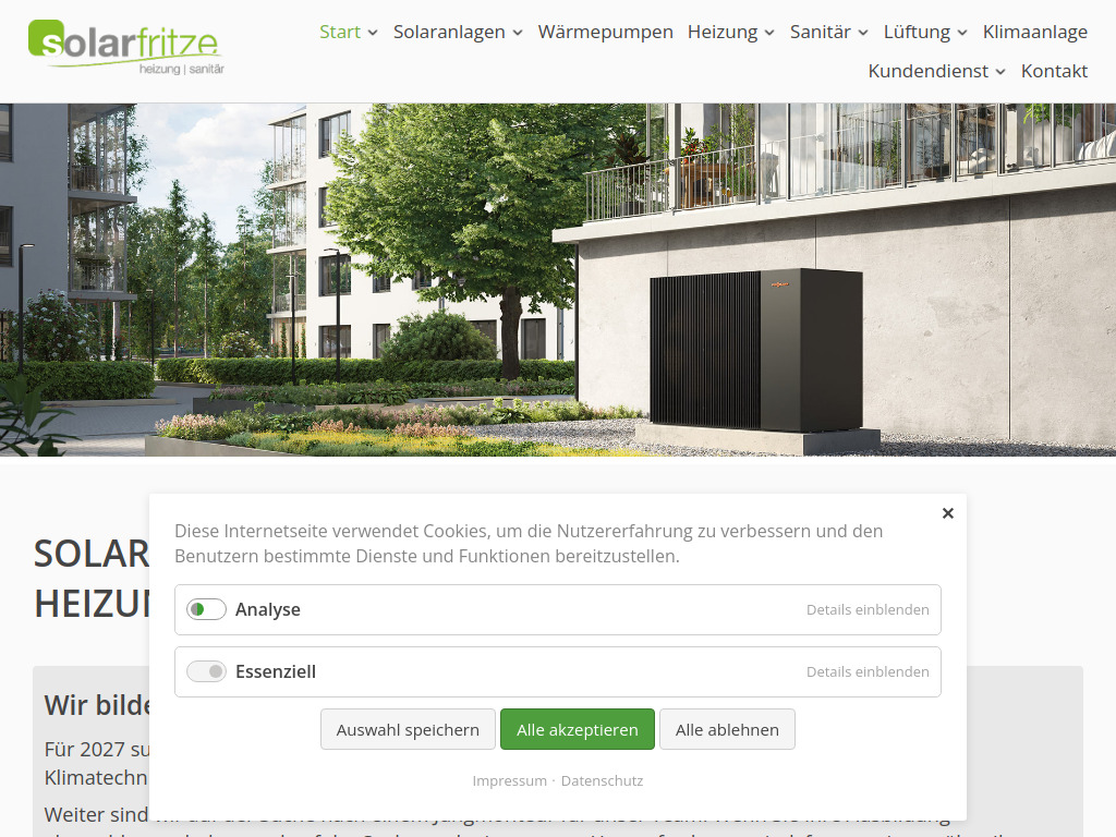 Website von Solarfritze in Aschaffenburg