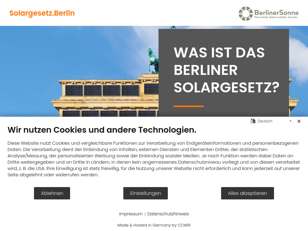 Website von SolarAllianz Network SAN GmbH in Berlin
