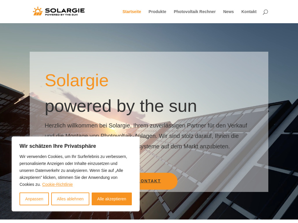 Website von solargie GmbH in Neu-Anspach