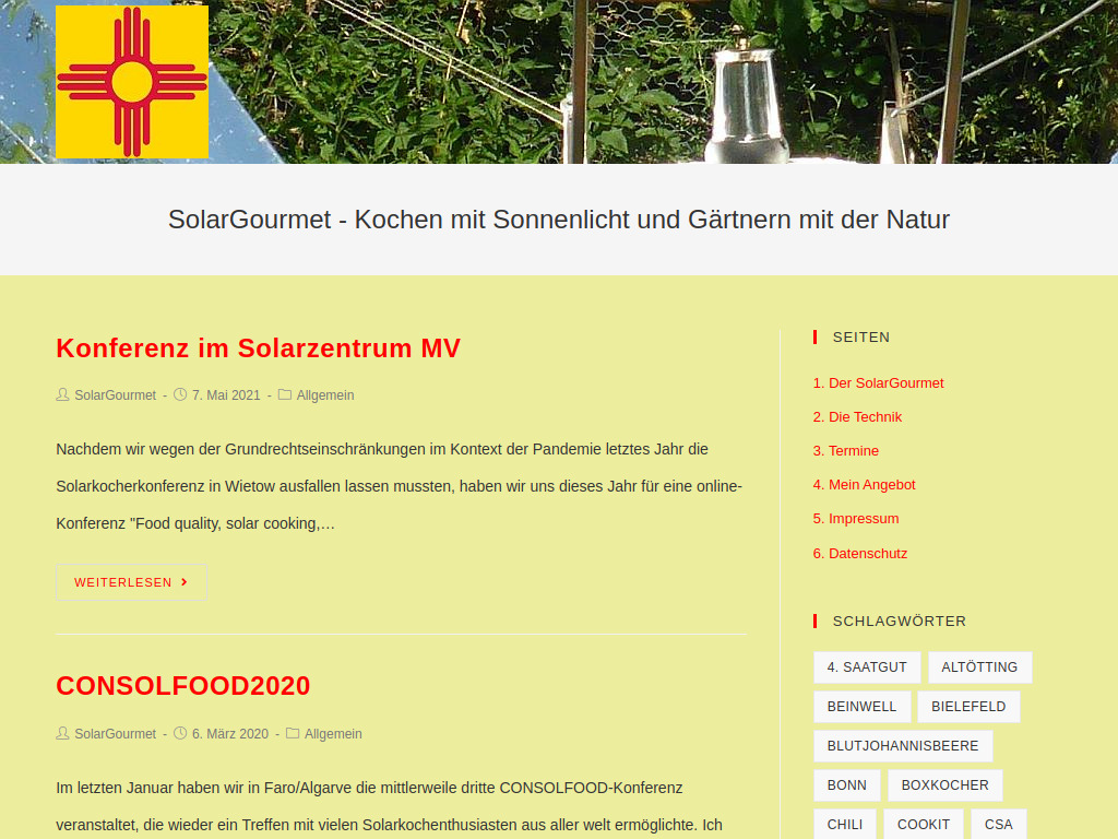 Website von SolarGourmet in Düsseldorf