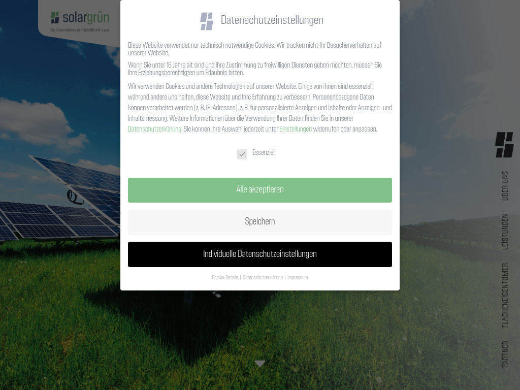 Website von solargrün GmbH in Saulheim