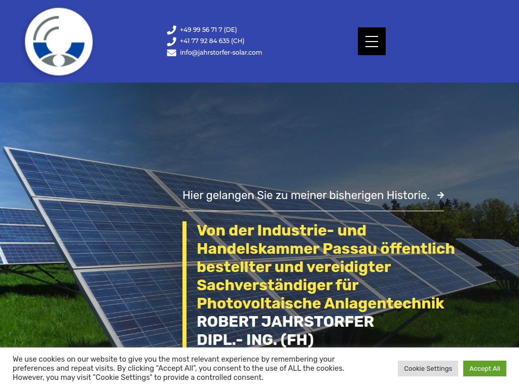 Website von Dipl.-Ing. (FH) Robert Jahrstorfer in Aufhausen