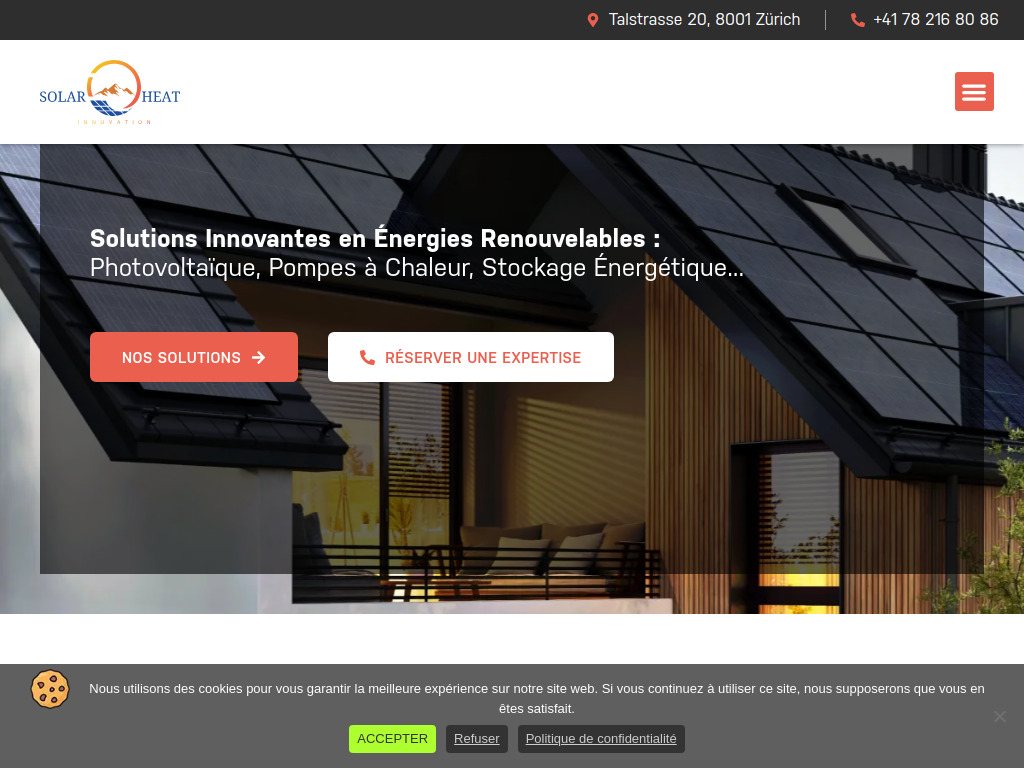 Website von SARL SOLAR HEAT INNOVATION in Zürich