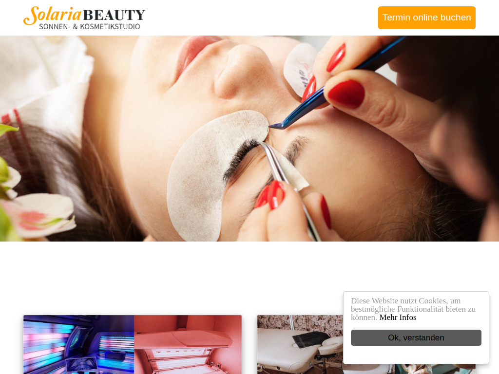 Website von Solaria Beauty in Rotenburg (Wümme)