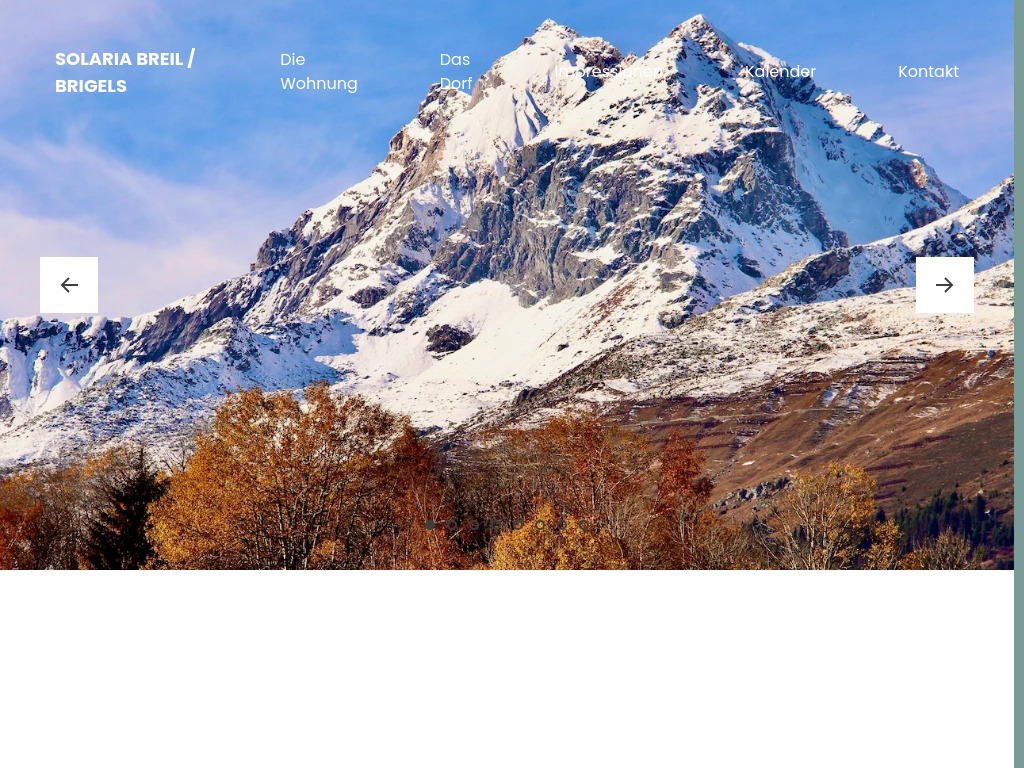 Website von Solaria in Breil/Brigels