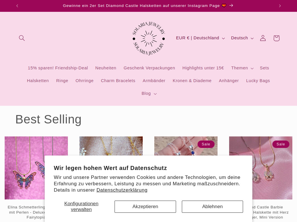 Website von SolariaJewelry in Offenbach am Main