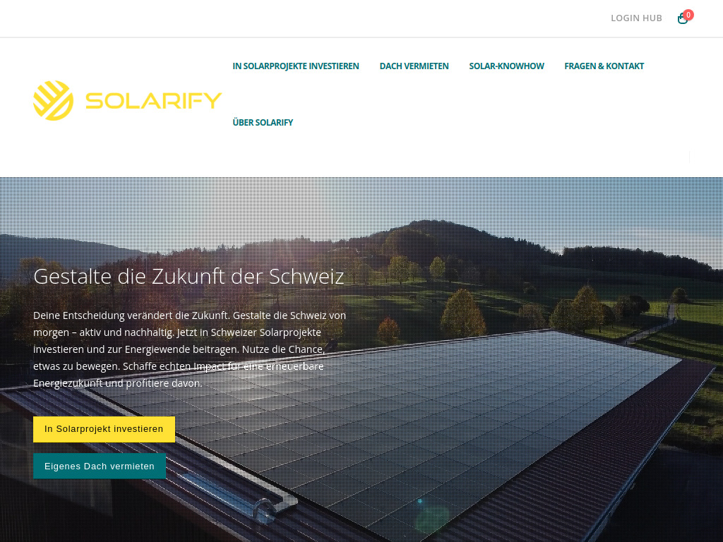 Website von Solarify GmbH in Bern