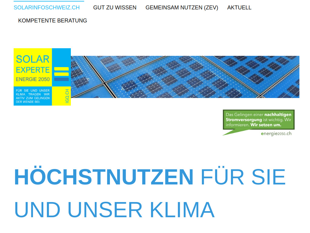 Website von IGQ SOLAR EXPERTE ENERGIE 2050 in Horn