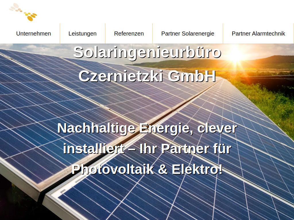Website von Solaringenieurbüro Czernietzki GmbH in Mirow