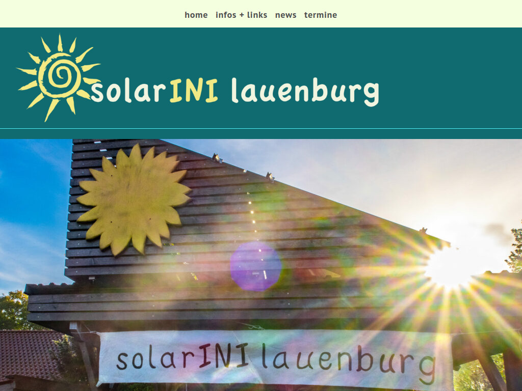 Website von solarINI lauenburg e.V. in Basedow