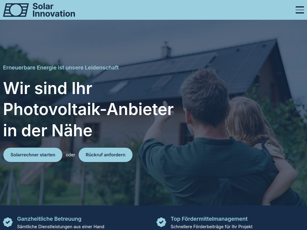 Website von SolarInnovation GmbH in Zumikon