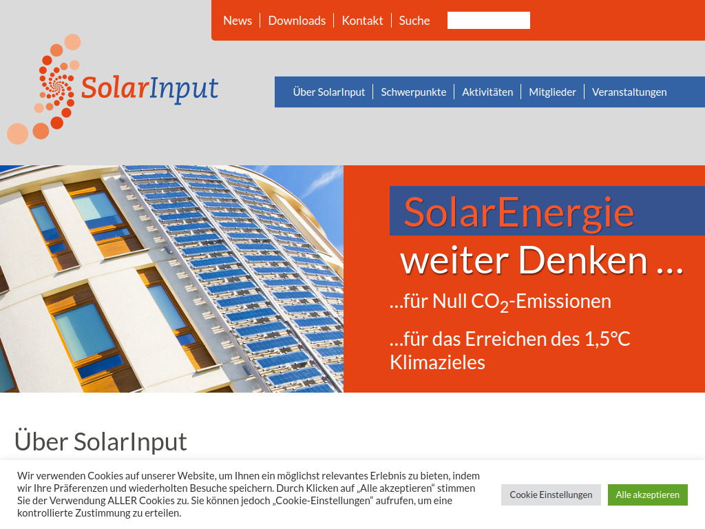 Website von SolarInput e.V. in Erfurt