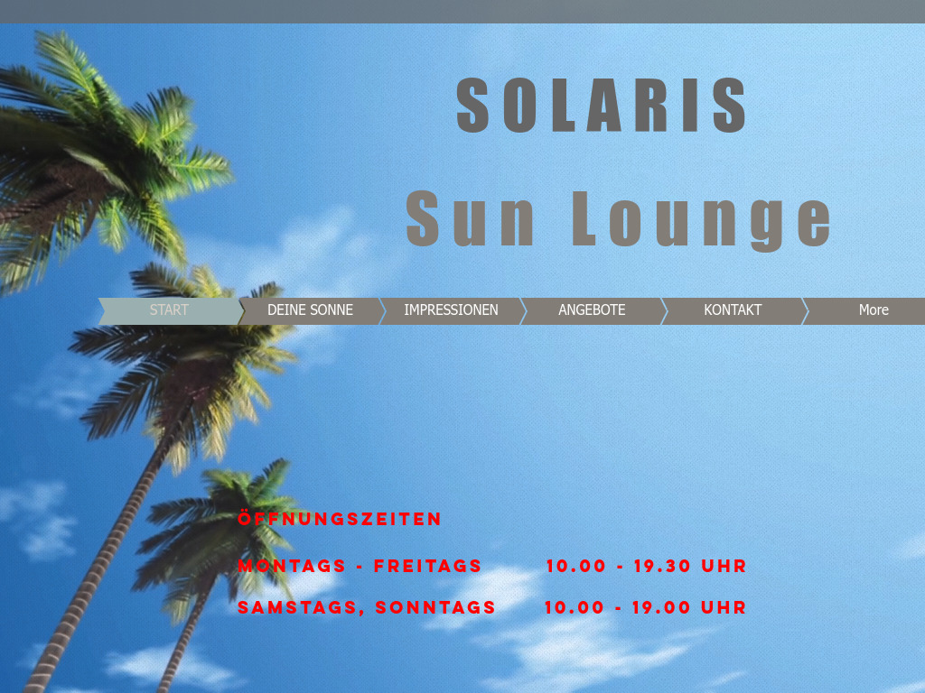 Website von Solaris Sun Lounge in Flensburg