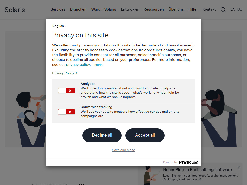 Website von Solaris SE in Berlin
