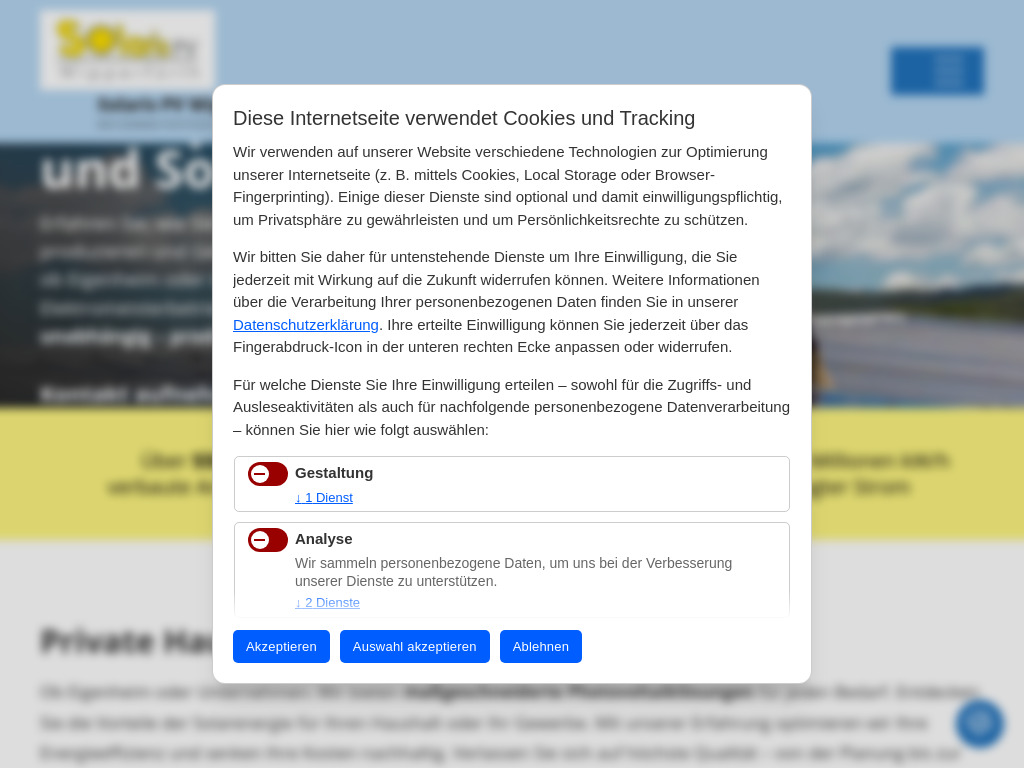 Website von Solaris PV Wipperfürth GmbH & Co. KG in Wipperfürth