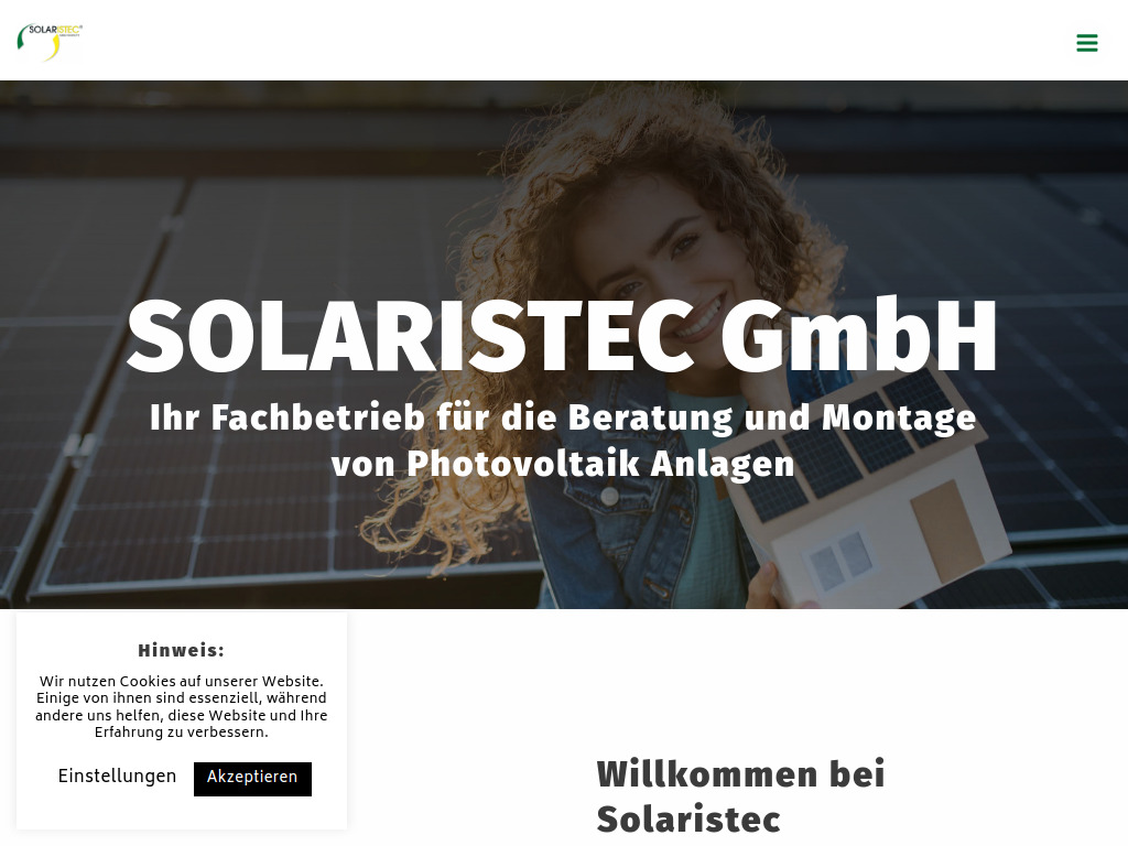 Website von SOLARISTEC GmbH in Bernau
