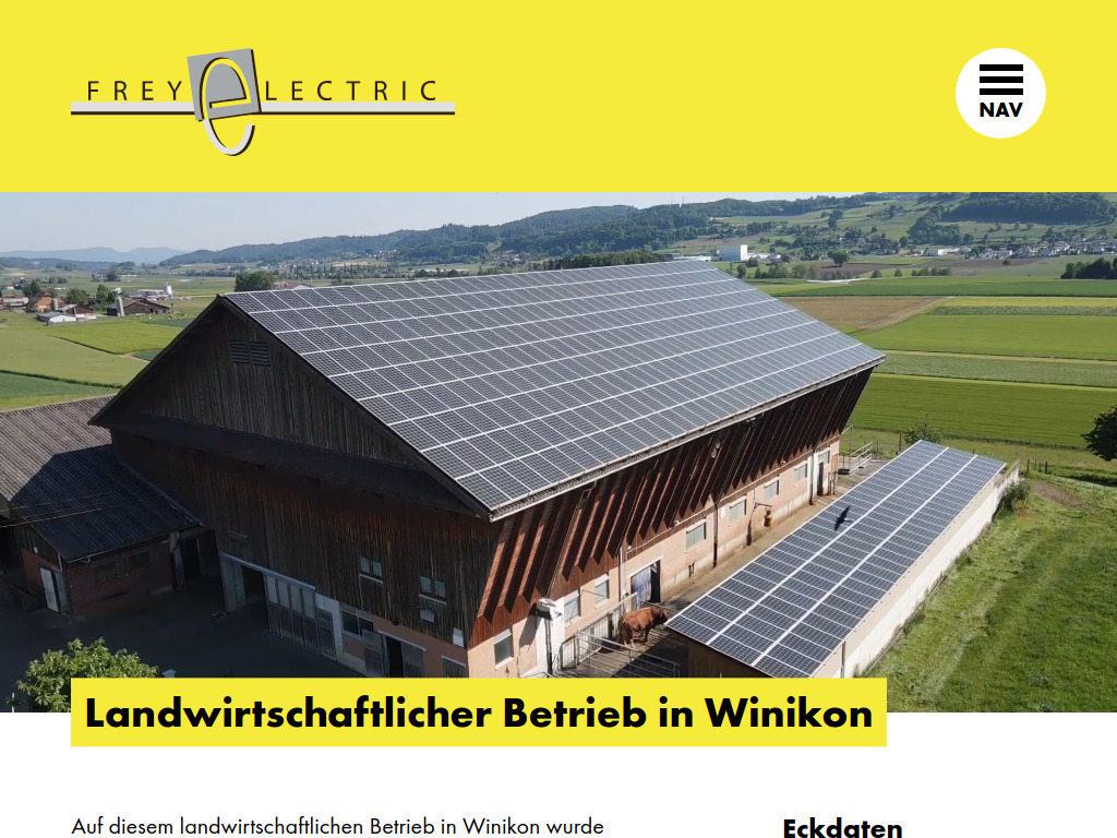 Website von Frey electric AG in Triengen