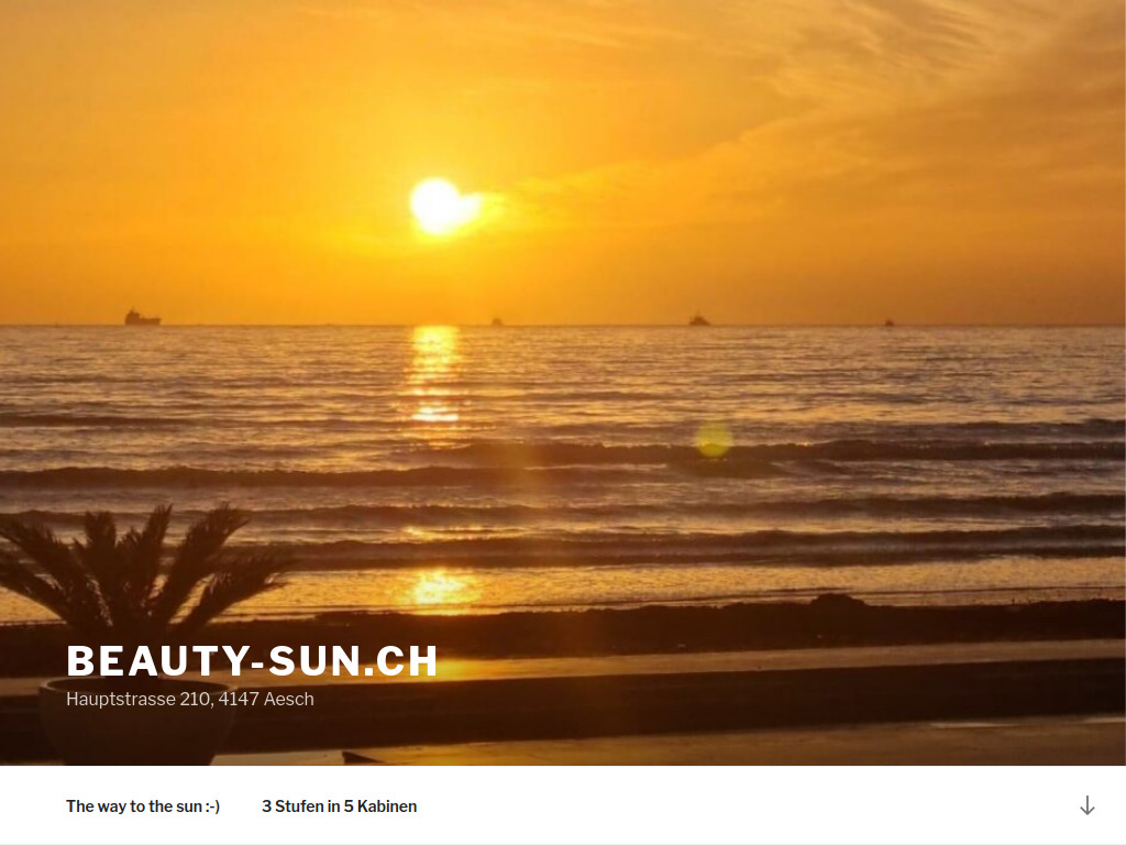 Website von Beauty Sun Solarium Aesch in Aesch