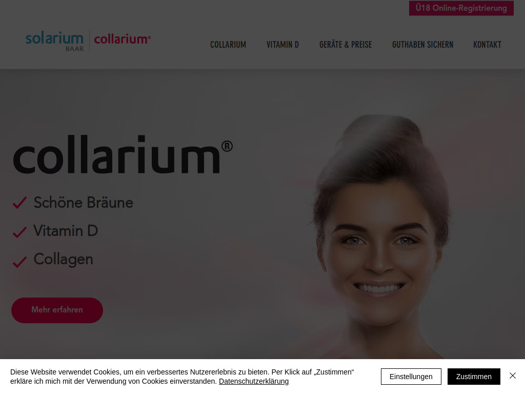 Website von Solarium Service AG in Baar