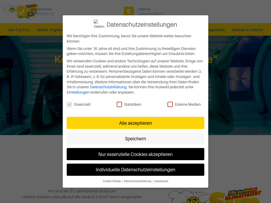 Website von Sun For Fun Solarium in Haßloch