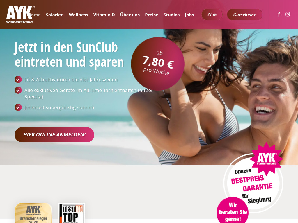 Website von Apricor GmbH in Siegburg