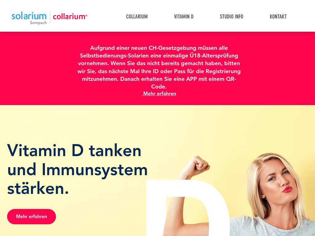 Website von Sun For Fun Solarium & Collarium® in Sempach