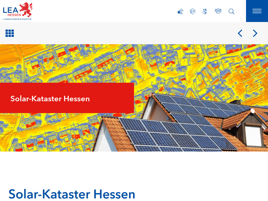 Website von Solar-Kataster Hessen