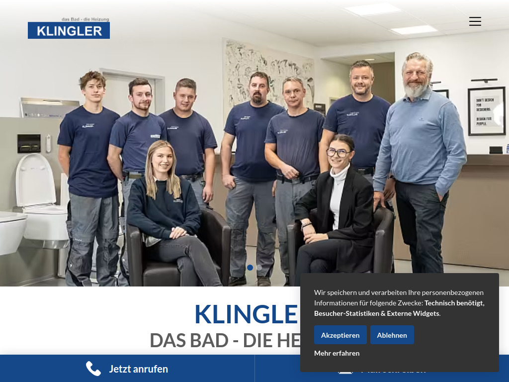 Website von Klingler Installation GmbH in Wörgl