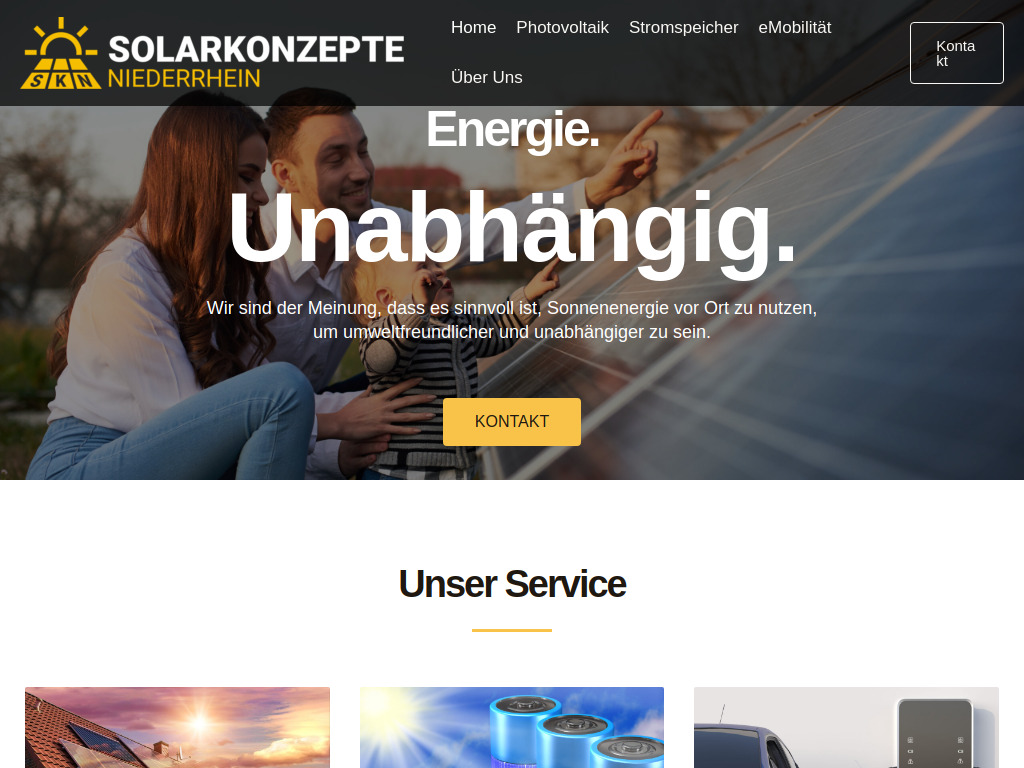 Website von Solarkonzepte Niederrhein in Duisburg