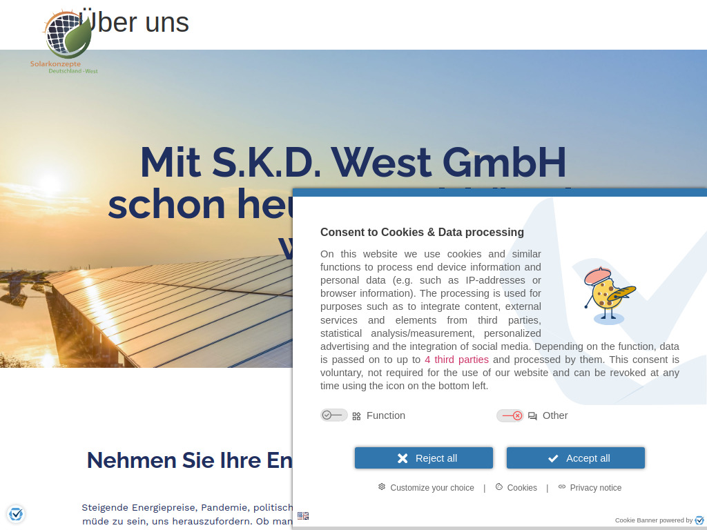 Website von S.K.D. West GmbH in Bielefeld