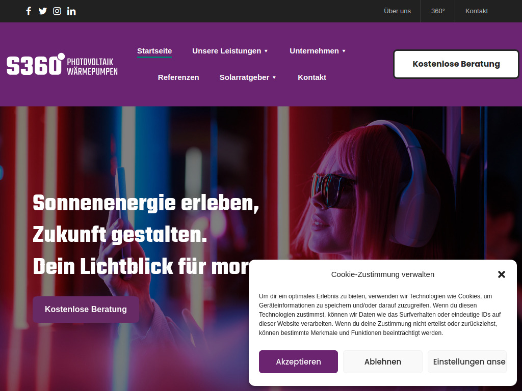 Website von Solarkraft360 GmbH in Germering