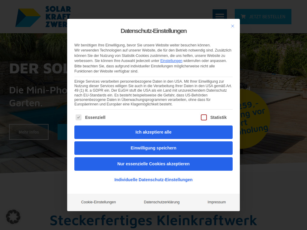 Website von Solvento energy consulting Gmbh in Loretto